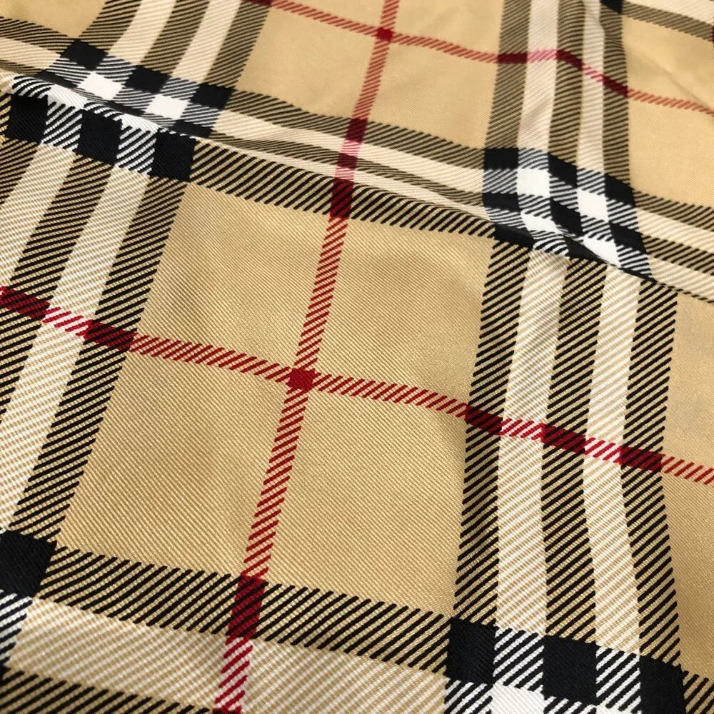 #26 Burberry Beige  Check Silk Scarf Sku# 85315 (Gently Used) - Picture 6 of 13
